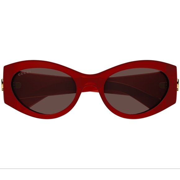 NEW GUCCI WOMEN OVAL RED SUNGLASSES GG1401S 003 - Picture 3 of 4